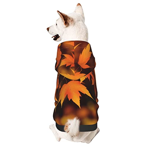 Ahornblatt-Hunde-Kapuzenpullover, Haustierkleidung mit Hut, weicher Mantel für kleine, mittelgroße und große Hunde von AFINDI