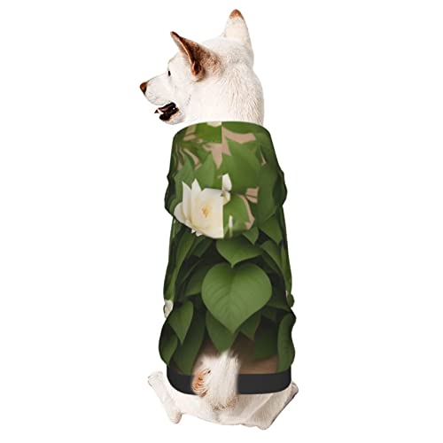 Clematis Hunde-Kapuzenpullover mit Blume, Haustierkleidung mit Hut, weicher Mantel für kleine, mittelgroße und große Hunde von AFINDI