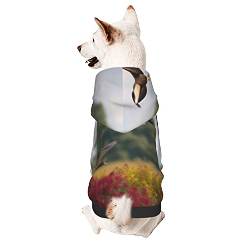 Flying Wild Ducks Hunde-Kapuzenpullover, Haustierkleidung, Pullover mit Hut, weicher Mantel für kleine, mittelgroße und große Hunde von AFINDI