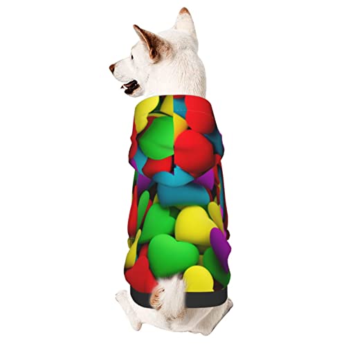 Hunde-Kapuzenpullover mit Herzmuster, weicher Mantel für kleine, mittelgroße und große Hunde von AFINDI