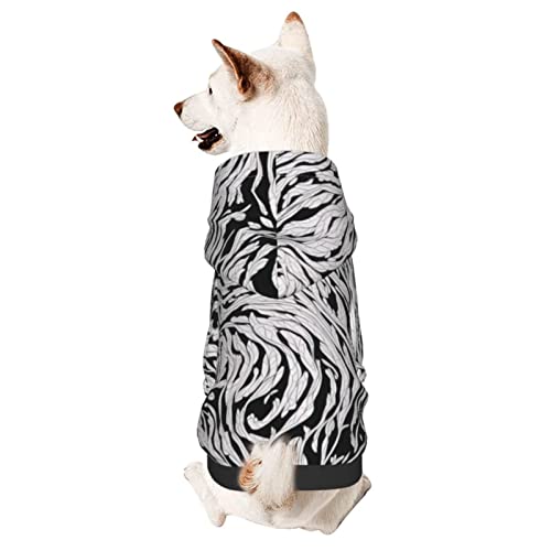 Hunde-Kapuzenpullover mit Hut, weicher Mantel für kleine, mittelgroße und große Hunde, Schwarz / Weiß von AFINDI
