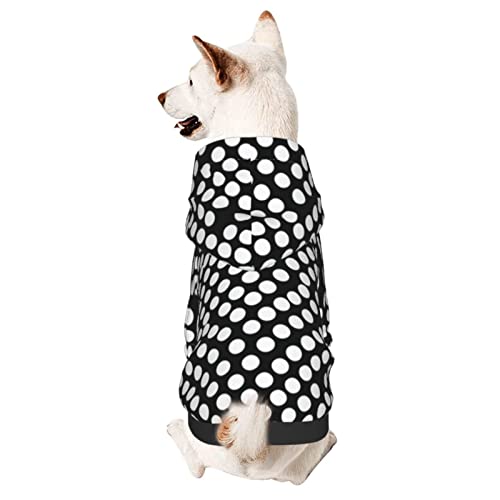 Hunde-Kapuzenpullover mit Hut, weicher Mantel für kleine, mittelgroße und große Hunde, Schwarz und Weiß von AFINDI