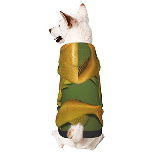 Hunde-Kapuzenpullover mit Hut, weicher Mantel für kleine, mittelgroße und große Hunde, goldfarben von AFINDI