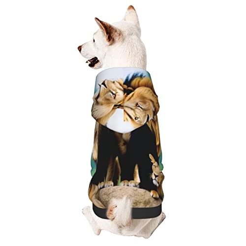 Hunde-Kapuzenpullover mit Löwenmotiv, mit Mütze, weicher Mantel für kleine, mittelgroße und große Hunde von AFINDI