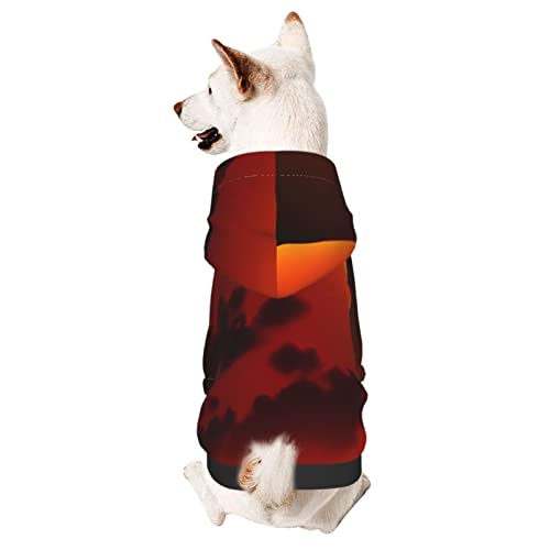 Hunde-Kapuzenpullover mit Martian Landschaft, Haustierkleidung mit Hut, weicher Mantel für kleine, mittelgroße und große Hunde von AFINDI