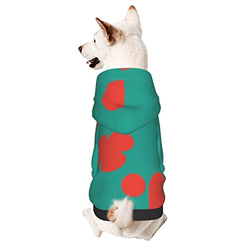 Hunde-Kapuzenpullover mit Pfotenabdruck-Muster, mit Mütze, weicher Mantel für kleine, mittelgroße und große Hunde, Rot von AFINDI