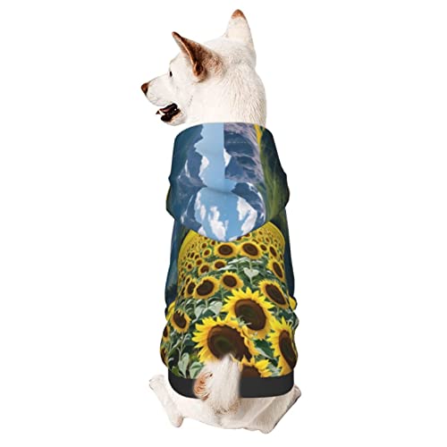 Hunde-Kapuzenpullover mit Sonnenblumen, weicher Mantel für kleine, mittelgroße und große Hunde von AFINDI