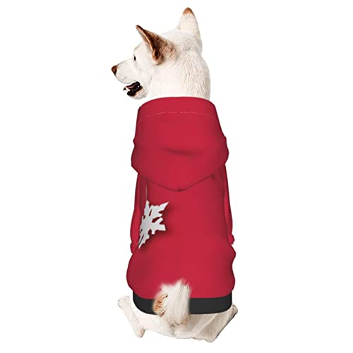 Hunde-Kapuzenpullover mit Weihnachtsschneeflocken-Druck, Haustierkleidung mit Hut, weicher Mantel für kleine, mittelgroße und große Hunde von AFINDI