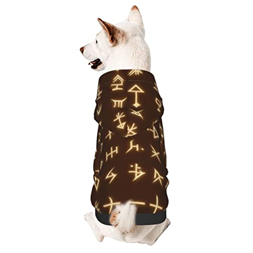 Hunde-Kapuzenpullover mit nordischem Symbol, Haustierkleidung mit Hut, weicher Mantel für kleine, mittelgroße und große Hunde von AFINDI
