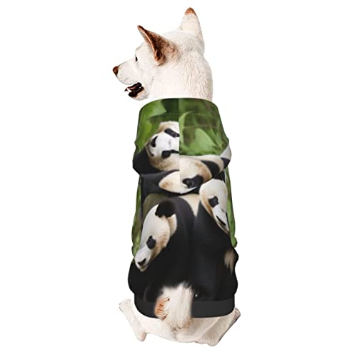 Niedlicher Panda-Hunde-Kapuzenpullover, Haustierkleidung mit Hut, weicher Mantel für kleine, mittelgroße und große Hunde von AFINDI