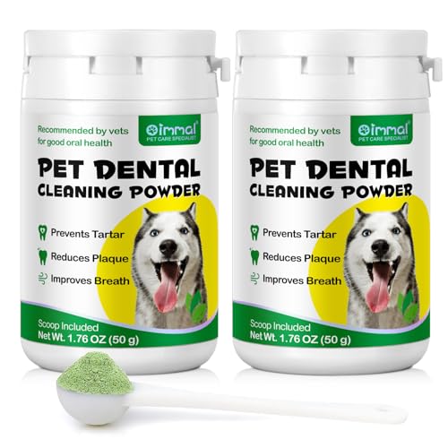 Zahnreinigungspulver für Hunde, mit Probiotika, entfernt effektiv Zahnstein, Plaque, Flecken, Mundgeruch, Hundezahnreinigung, unterstützt die Mundpflege für kleine, mittelgroße und große Hunde, 50 g, von AFITMOE