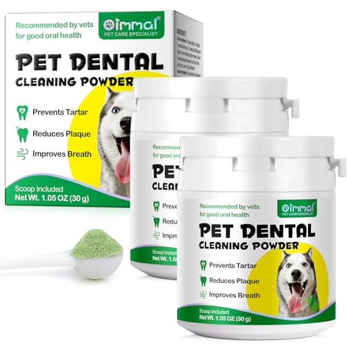 Zahnreinigungspulver für Hunde, mit Probiotika, entfernt effektiv Zahnstein, Plaque, Flecken, Mundgeruch, Hundezahnreinigung, unterstützt die Mundpflege für kleine, mittelgroße und große Hunde, 29,8 von AFITMOE