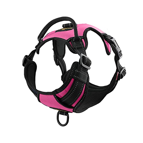 Sicherheitswesten Hundebaum Kein Ziehen atmungsaktive Reflektierende Haustiergurtweste for kleine Meduim große Hund im Freien Laufhunde-Trainingszubehör Reflektierende Westen (Color : Pink, Size : M von AGBARR