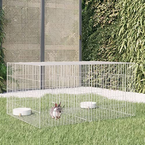 Tiere, 2-teiliger Kaninchenkäfig, 110 x 79 x 54 cm, verzinktes Eisen, Haustierbedarf, Kleintierbedarf, Kleintier-Lebensräume von AGGEY
