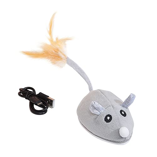 AGONEIR Interaktives Mäuse-Spielzeug zum Aufladen über USB, bewegliches Spiel-Fang-Trainingsspielzeug für Katzen von AGONEIR