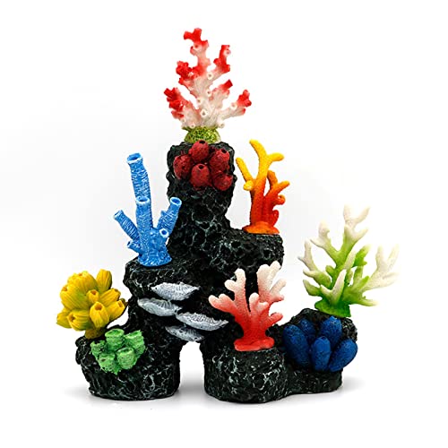AGONEIR Polyresin-Korallenornamente, Aquarium-Dekoration, 21,6 x 7,6 x 22,9 cm, kleine künstliche Koralle von AGONEIR