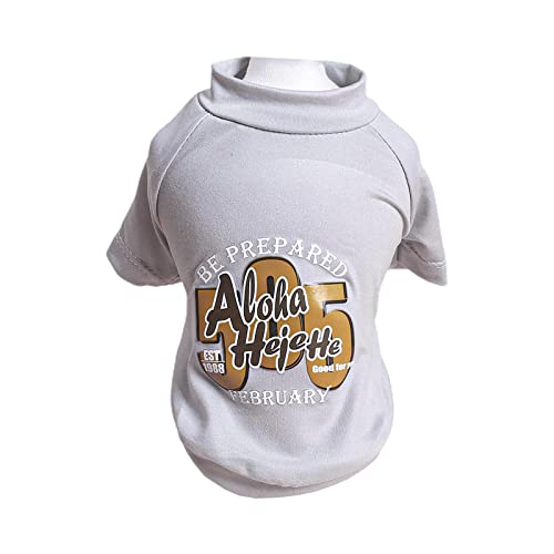 Hunde-T-Shirt mit lustigem Aufdruck "505-Aloha", grauer Pullover, Kleidung, Welpenbekleidung, Hunde-T-Shirts für Herren von AGONEIR