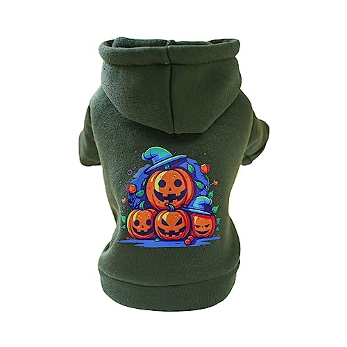 Hundebekleidung für kleine Haustiere, Halloween-Kostüm, Kapuzenpullover, Bichon-Druck, 2-Bein-Sweatshirt, Welpenmode, Urlaubskleidung, kleiner Hunde-Kapuzenpullover von AGONEIR