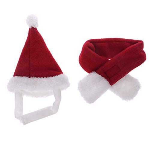 Lustige Mütze, niedliches Hahnmützen-Design mit Schal, weich, bequem, stilvolles Kostüm-Zubehör, sichere und warme Halsbänder für Hunde, Weihnachtsmannmütze, Weihnachtsmann-Kostüm, Weihnachten, von AGONEIR
