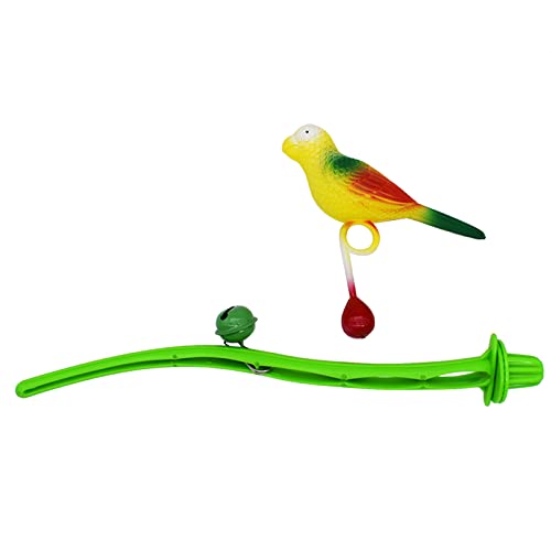 Papageien Vogelständer Käfig Training Sitzstange Tragbare Papagei Spielständer mit kleiner Glocke Schaukel Spielzeug für kleine Papageien Vogelsitzstangen für Tisch Vogelstangen für Papageien mit von AGONEIR