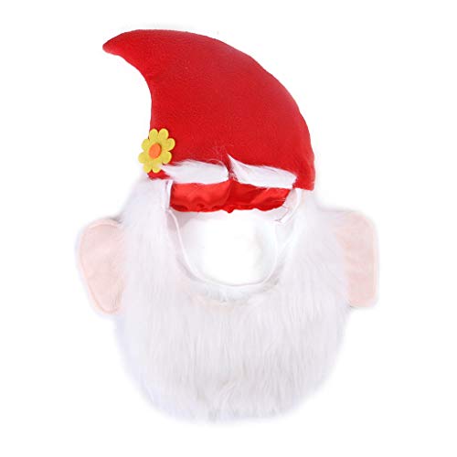 Weihnachtsmütze mit Bart für Halloween, lustiges Cosplay-Kostüm, Hundehüte für kleine Hunde, Winter von AGONEIR