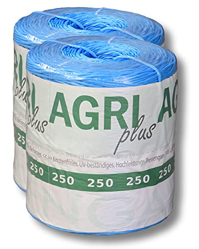 AGRI plus 1 Doppelpack Pressengarn/Erntegarn (10 kg - Für Hochdruckballen 250 m/kg, Blau) von AGRI plus