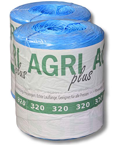 AGRI plus 1 Doppelpack Pressengarn/Erntegarn (10 kg - Für Hochdruckballen 320 m/kg, Blau) von AGRI plus