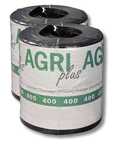 AGRI plus 1 Doppelpack Pressengarn/Erntegarn (10 kg - Für Hochdruckballen 400 m/kg, Schwarz) von AGRI plus