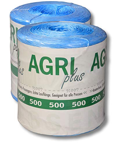 AGRI plus 1 Doppelpack Pressengarn/Erntegarn (10 kg - Für Hochdruckballen 500 m/kg, Blau von AGRI plus
