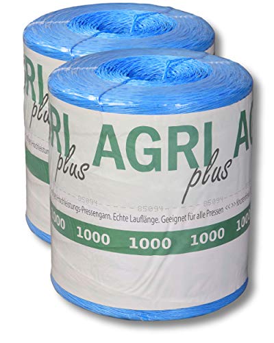 AGRI plus 1 Doppelpack Pressengarn/Erntegarn (10 kg - Für Rundballen 1000 m/kg, Blau) von AGRI plus
