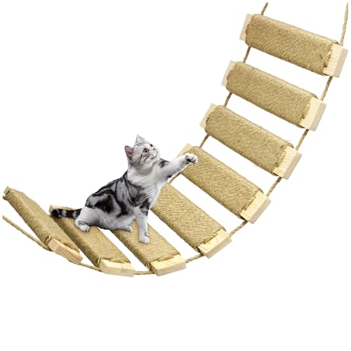55,9 cm Katzenleiter, Brücke, Baum, Turm, Katzenkäfig, Zubehör, Möbel, Klettergerüst, Spielzeug für Indoor-Katzen, Kratzbaum (55,9 x 24,9 cm) von AGRICUE