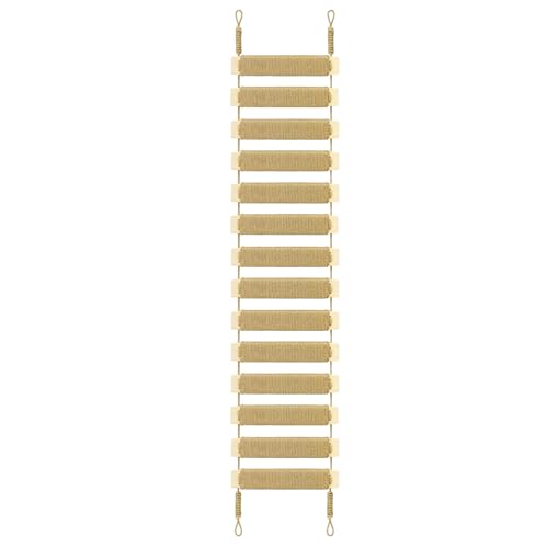 Multifunktionale Katzenleiter & Brücke – Sisalseil Klettergerüst Wandmöbel für Indoor/Outdoor Katzen, Käfigzubehör, Papageien, kleine Haustiere (Wood Tone - 101.6 cm) von AGRICUE