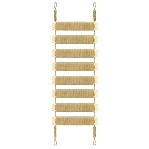 Verstellbare Katzenleiter & Brücke – Multifunktionales Wandmöbel Klettergerüst Sisalseil umwickelte Sprossen für sicheres Klettern | Indoor-Katzen, kleine Haustiere | Käfigzubehör (Holz) von AGRICUE
