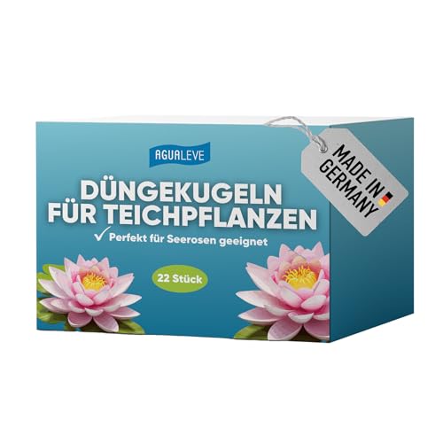 AGUALEVE® 22 Düngekugeln für Teichpflanzen *NEU* | perfekt für Seerosen | sorgt für prächtiges Wachstum | fischfreundlich & phosphatfrei | Markenqualität Made in Germany | mit gratis Teichpflegeguide von AGUALEVE
