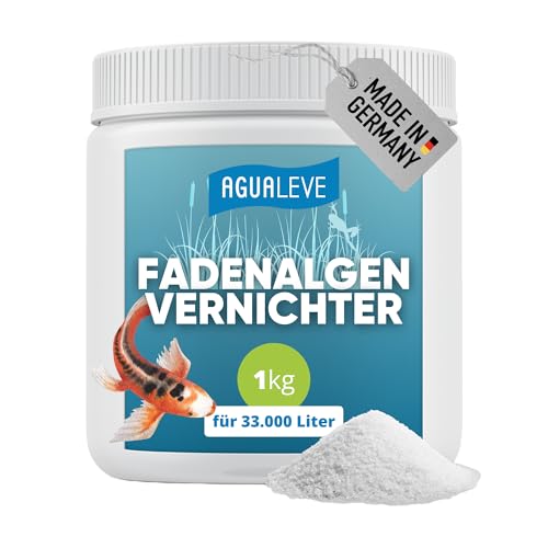AGUALEVE® Fadenalgenvernichter 1kg *NEU* | extrem effektiv gegen Fadenalgen Dank innovativer Aktivsauerstoff-2.0-Formel | Fisch-, Garten- & Schwimmteiche | Made in Germany | für 33.000l Teichwasser von AGUALEVE