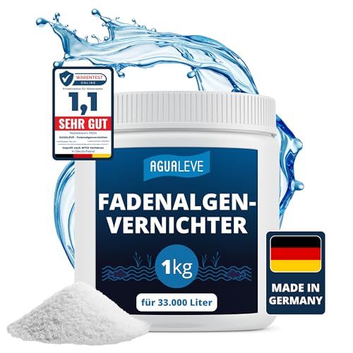 AGUALEVE® Fadenalgenvernichter 1kg *NEU* | bioverträgliche Algenvernichtung ohne Schwermetalle | Markenqualität Made in Germany | für 33.000 Liter Teichwasser | Note 1,1 von AGUALEVE