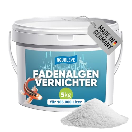 AGUALEVE® Fadenalgenvernichter 5kg *NEU* | extrem effektiv gegen Fadenalgen Dank innovativer Aktivsauerstoff-2.0-Formel | Fisch-, Garten- & Schwimmteiche | Made in Germany | für 165.000l Teichwasser von AGUALEVE