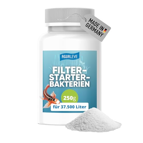 AGUALEVE® Filterstarterbakterien 250g *NEU* | aktiviert den Teichfilter Dank innovativer BIO3-Hochleistungs-Mikroogransimen | Fisch-, Garten- & Schwimmteiche | Made in Germany | 37.500l Teichwasser von AGUALEVE