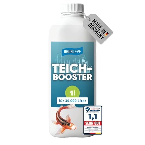 AGUALEVE® Teichbooster 1kg *NEU* | 100% biologisches Grundpflegemittel mit BIO3-Hochleistungs-Mikroogransimen | für Fisch-, Garten- & Schwimmteiche | Made in Germany | für 20.000l Teichwasser von AGUALEVE