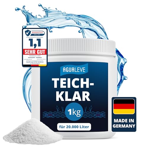 AGUALEVE® Teichklar 1kg *NEU* | bioverträgliche Teichklärung ohne Schwermetalle | Nicht bei grünem Teichwasser oder Algenbefall geeignet | Made in Germany | für 20.000l Teichwasser von AGUALEVE