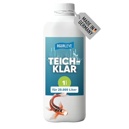 AGUALEVE® Teichklar 1l *NEU* | Macht grünes Teichwasser Wieder klar Dank innovativer Kristallklar-2.0-Formel | für Fisch-, Garten- & Schwimmteiche | Qualität Made in Germany | für 20.000l Teichwasser von AGUALEVE