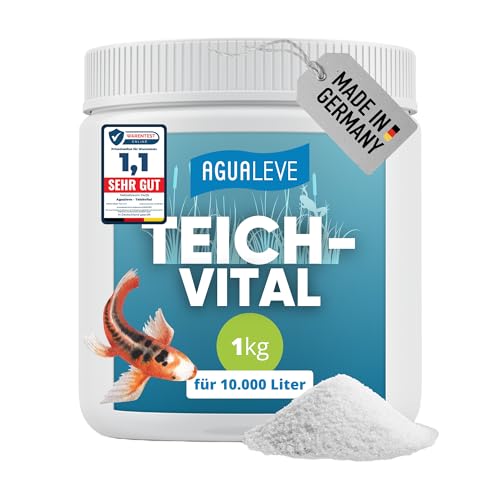 AGUALEVE® Teichvital 1kg *NEU* | der Fittmacher für jeden Teich mit innovativen BIO3-Hochleistungs-Mikroogransimen | für Fisch-, Garten- & Schwimmteiche | Made in Germany | für 10.000l Teichwasser von AGUALEVE