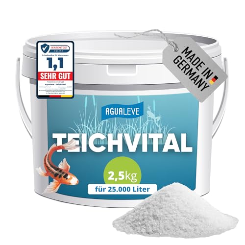 AGUALEVE® Teichvital 2,5kg *NEU* | der Fittmacher für jeden Teich mit innovativen BIO3-Hochleistungs-Mikroogransimen | für Fisch-, Garten- & Schwimmteiche | Made in Germany | für 25.000l Teichwasser von AGUALEVE