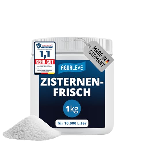 AGUALEVE® Zisternenfrisch 1kg *NEU* | hält Regenwasser frisch & rein, zum Gießen geeignet | für alle Zisternen & Regenwassertonnen | Made in Germany | für 10.000 Liter Regenwasser | Note 1,1 von AGUALEVE