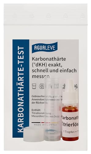 AGUALEVE Karbonathärte Test - Grad deutsche Karbonathärte (°dKH) schnell und einfach messen | Markenqualität Made in Germany | 25 – 200 Messungen, je nach Härte | 1x 10ml von AGUALEVE