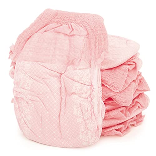 Dog Wraps Einweg-Hundewindeln, Hundewindeln mit rosa Spitzenmuster, bequeme Taille und Beine, 10 Stück (Größe: Klein) von AGYH