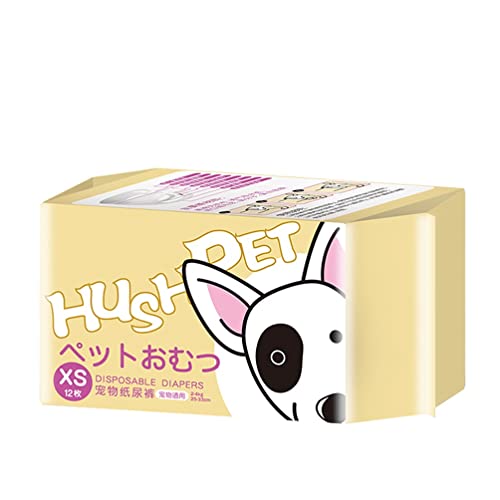 Dog Wraps Einweg-Windeln für Hündinnen, Hundeunterwäsche mit Feuchtigkeitsindikatorstreifen, verstellbare Taille, 25-76 cm, 12 Stück (Größe L: L) von AGYH