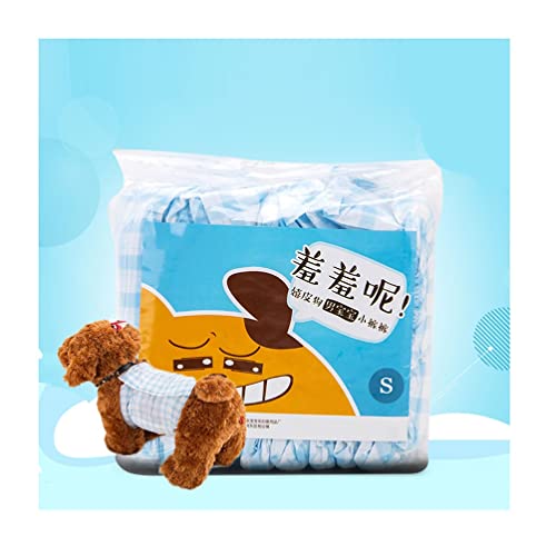 Dog Wraps Einweg-Windeln für männliche Hunde - S, bequeme und schnell trocknende Haustier-Pflegewindeln, Taille 15-33 cm (Farbe : 20 Stück) von AGYH