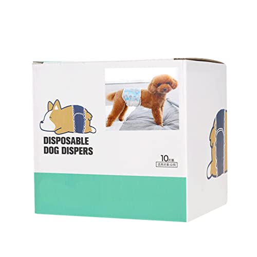 Dog Wraps Einweg-Windeln für männliche Hunde - S, weiche bequeme Haustier-Windeln mit Feuchtigkeitsanzeige, Taille 20-34 cm (Farbe : 30 Stück) von AGYH