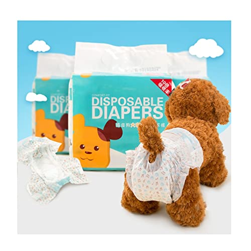 Dog Wraps Einweg-Windeln für weibliche Hunde - L, große Kapazitäts-Hundepflege-Höschen für mittelgroße und große Hunde, Feuchtigkeitsanzeige, 28-50 cm (Farbe : 20 Stück) von AGYH